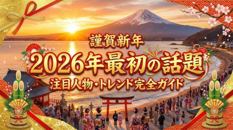 2026年新年のアイキャッチ画像 - 初日の出と富士山