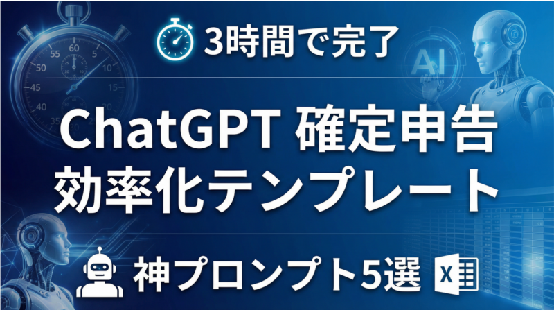 ChatGPT確定申告効率化テンプレート - 3時間で完了する神プロンプト5選とExcelテンプレート活用法