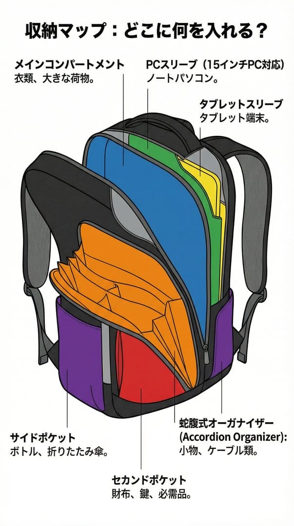 収納マップ：どこに何を入れる？