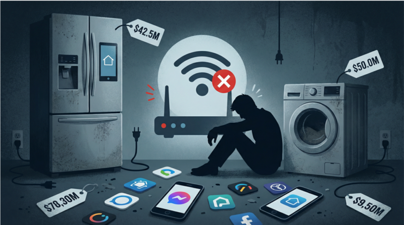 スマート家電導入の失敗パターンを示すインフォグラフィック