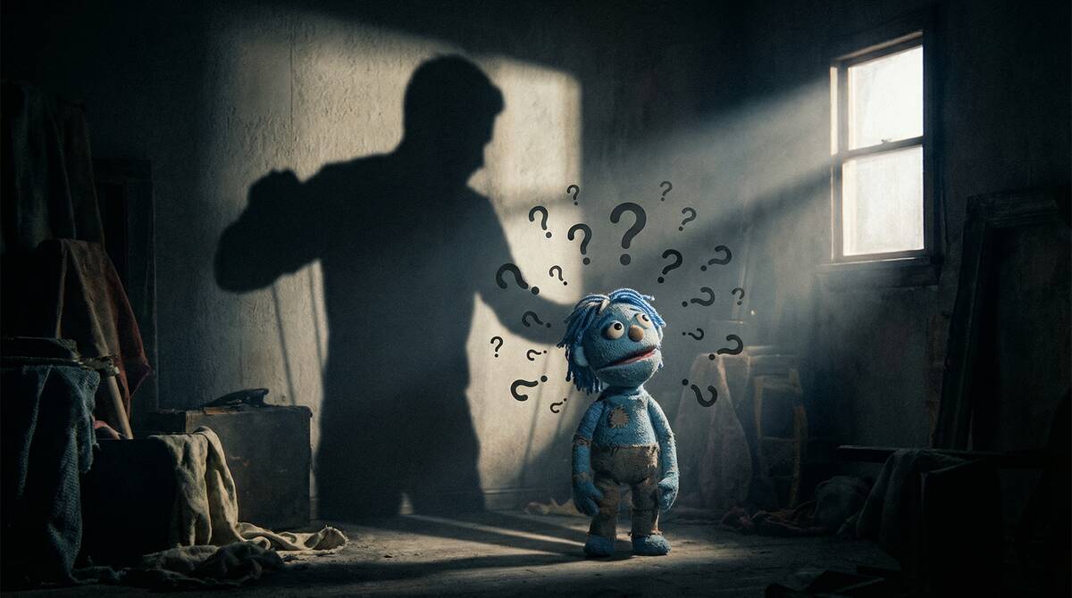 パペットスンスンの中の人の謎を表現するミステリアスなイメージ