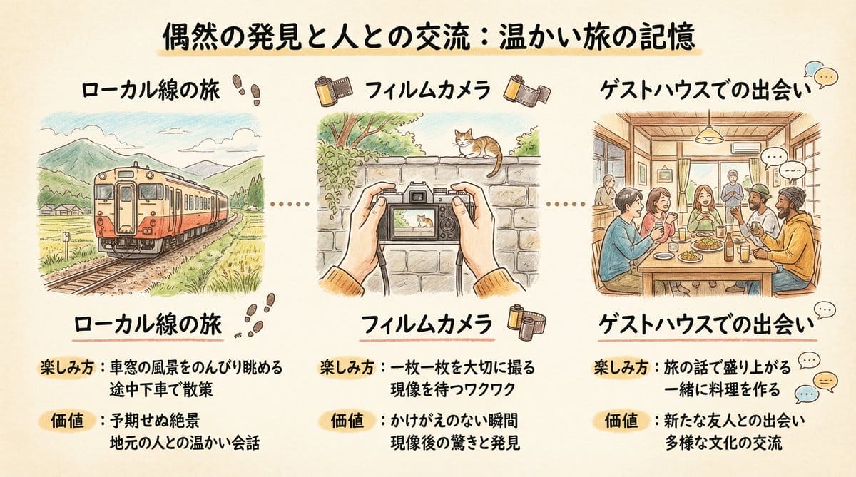 フィルムカメラで撮影する若者