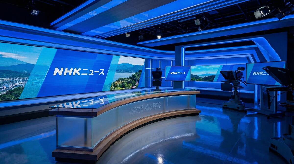 NHKの報道スタジオの様子を示すイメージ