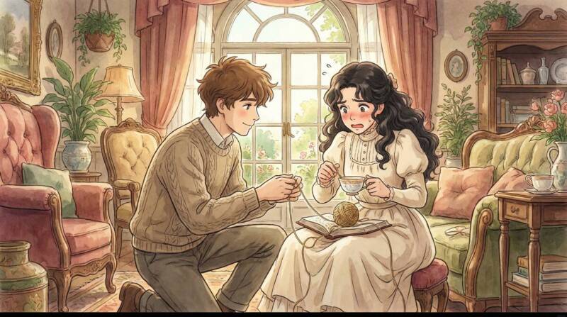 お世話をする伊月と甘える雛子の温かいシーン