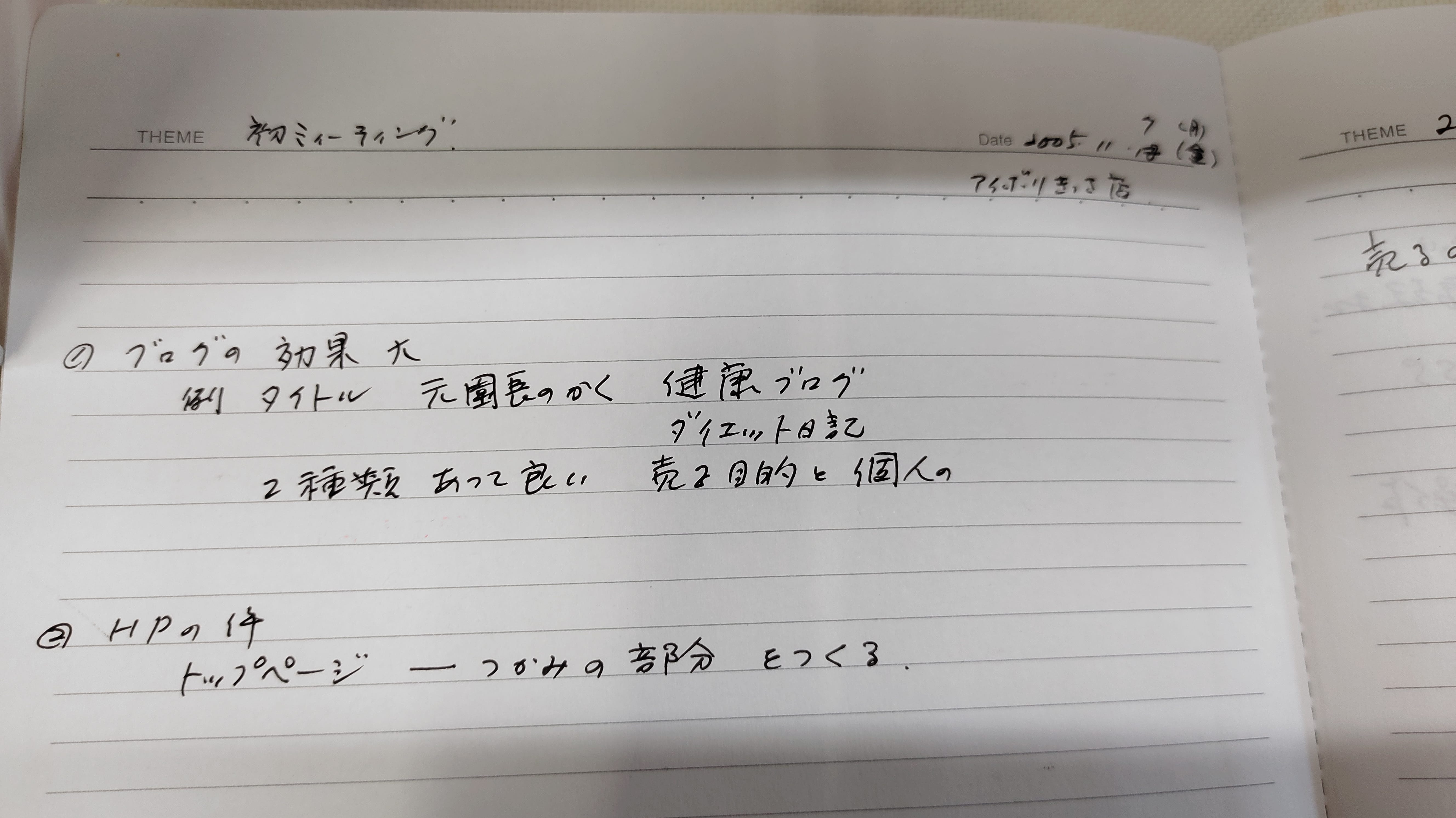 2005年11月7日、「千客万来プロジェクト」初ミーティングの記録