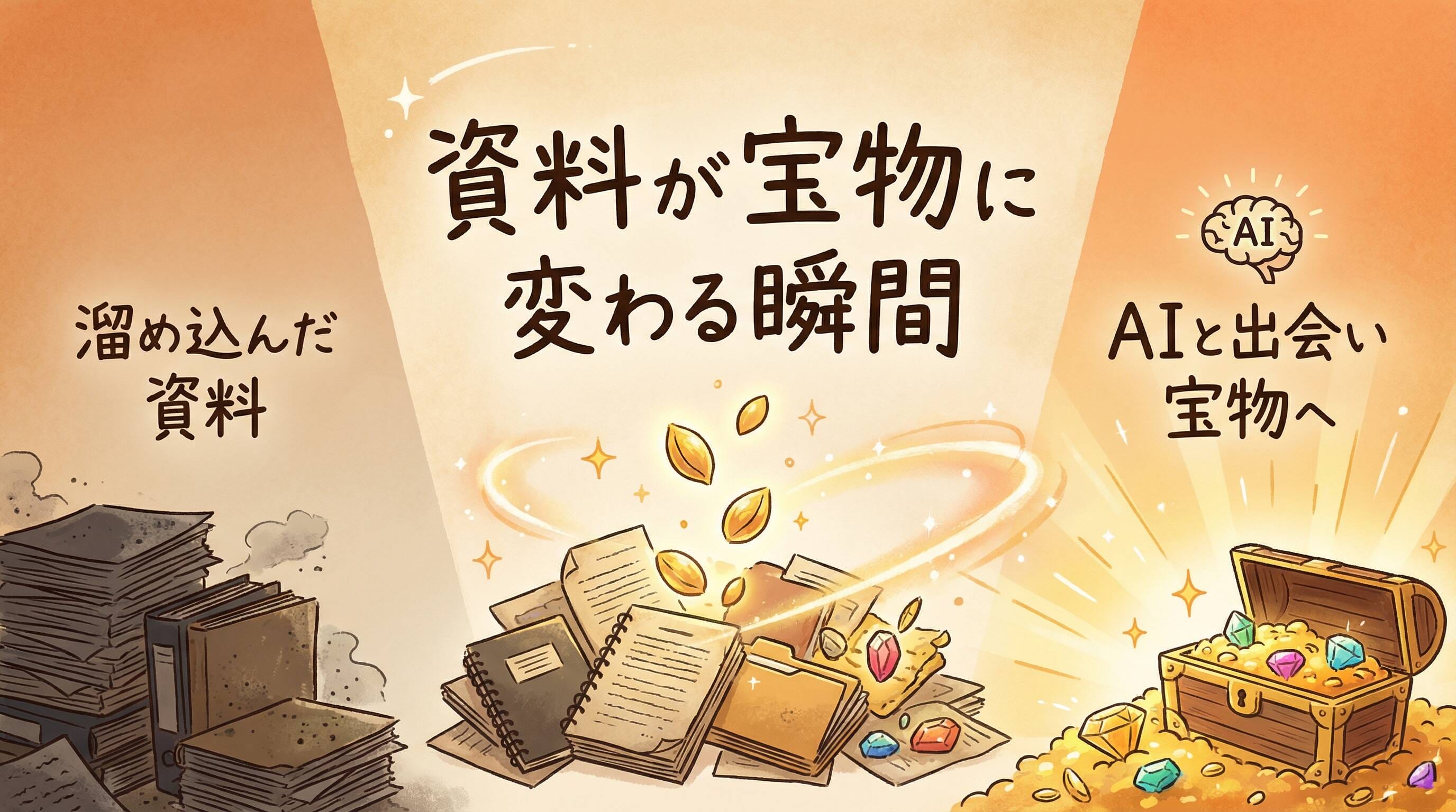 溜め込んだ資料がAIとの出会いで宝物に変わる瞬間