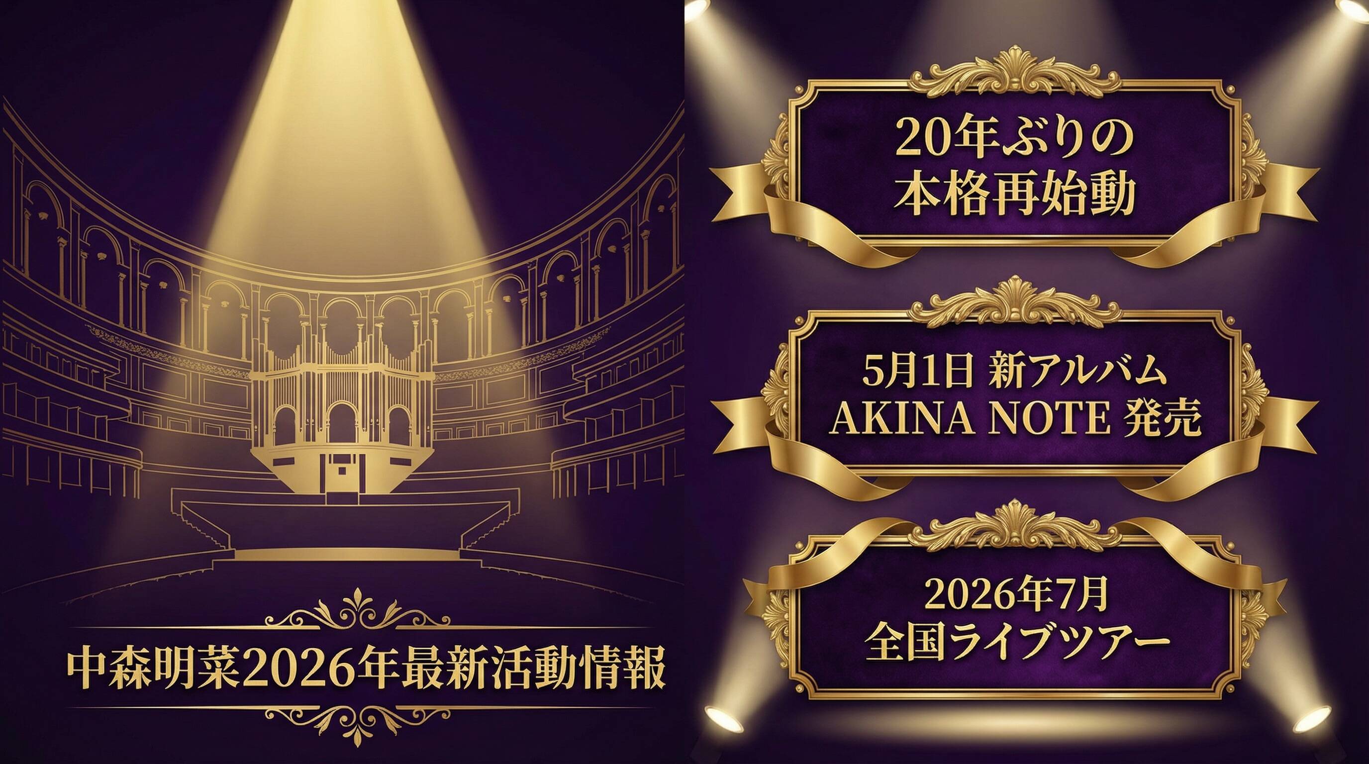 中森明菜 2026年最新活動情報 ライブツアー AKINA NOTE
