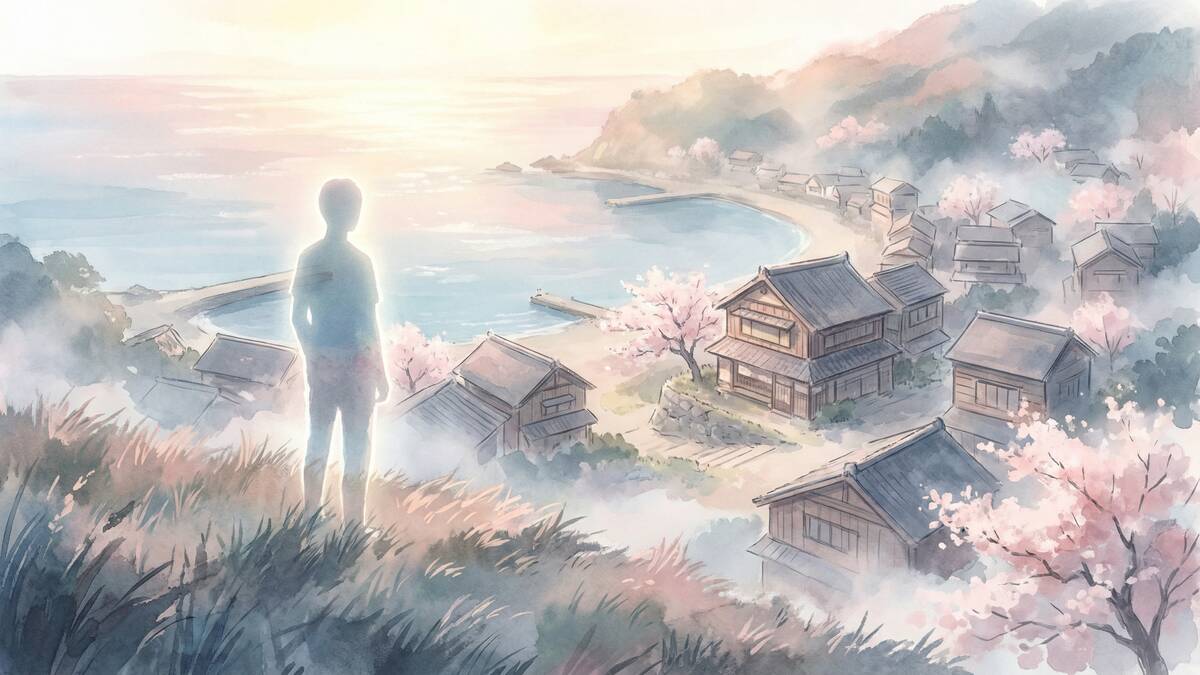 花は咲く 歌詞の意味 亡くなった人の目線 故郷を見守る魂 水彩画