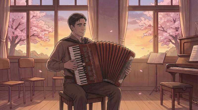 「アコーディオンの音色に乗せて——音楽が癒やした心と絆」