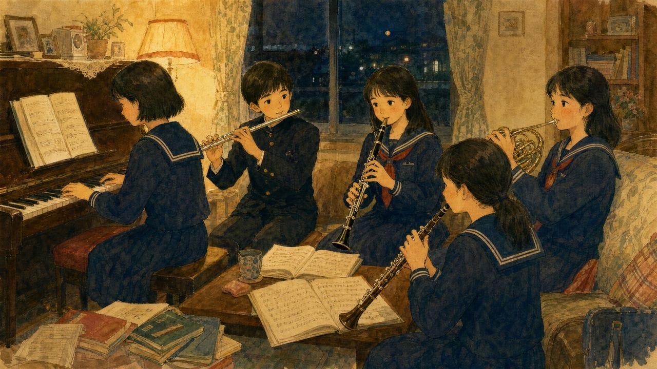 夜遅くまで続くアンサンブル練習