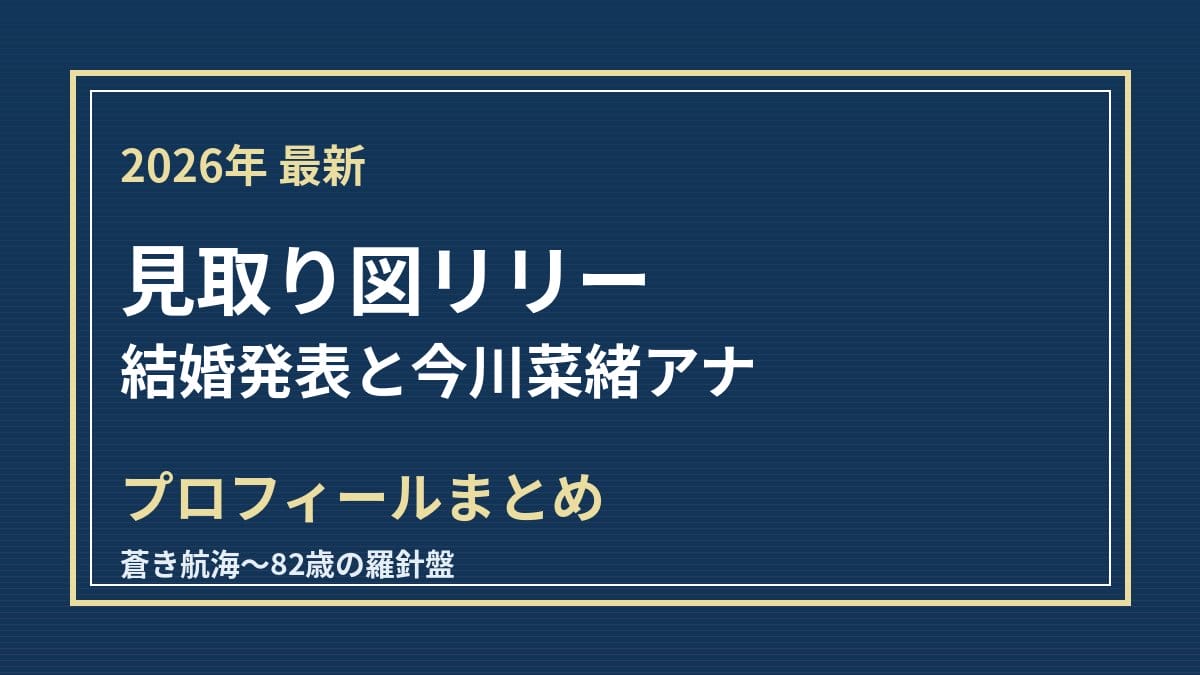 見取り図リリー 結婚発表と今川菜緒アナ 2026最新プロフィール