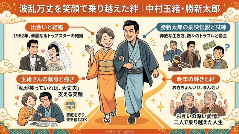 中村玉緒さんと勝新太郎さん——波乱万丈を笑顔で乗り越えた絆