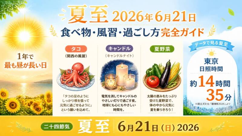 夏至2026年6月21日　食べ物・風習・過ごし方完全ガイド