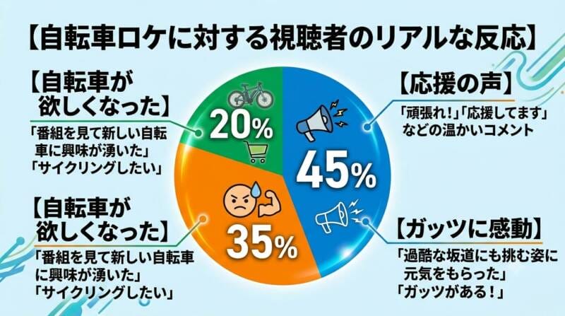 視聴者の反応やSNSでの口コミ割合を視覚化したインフォグラフィック円グラフ