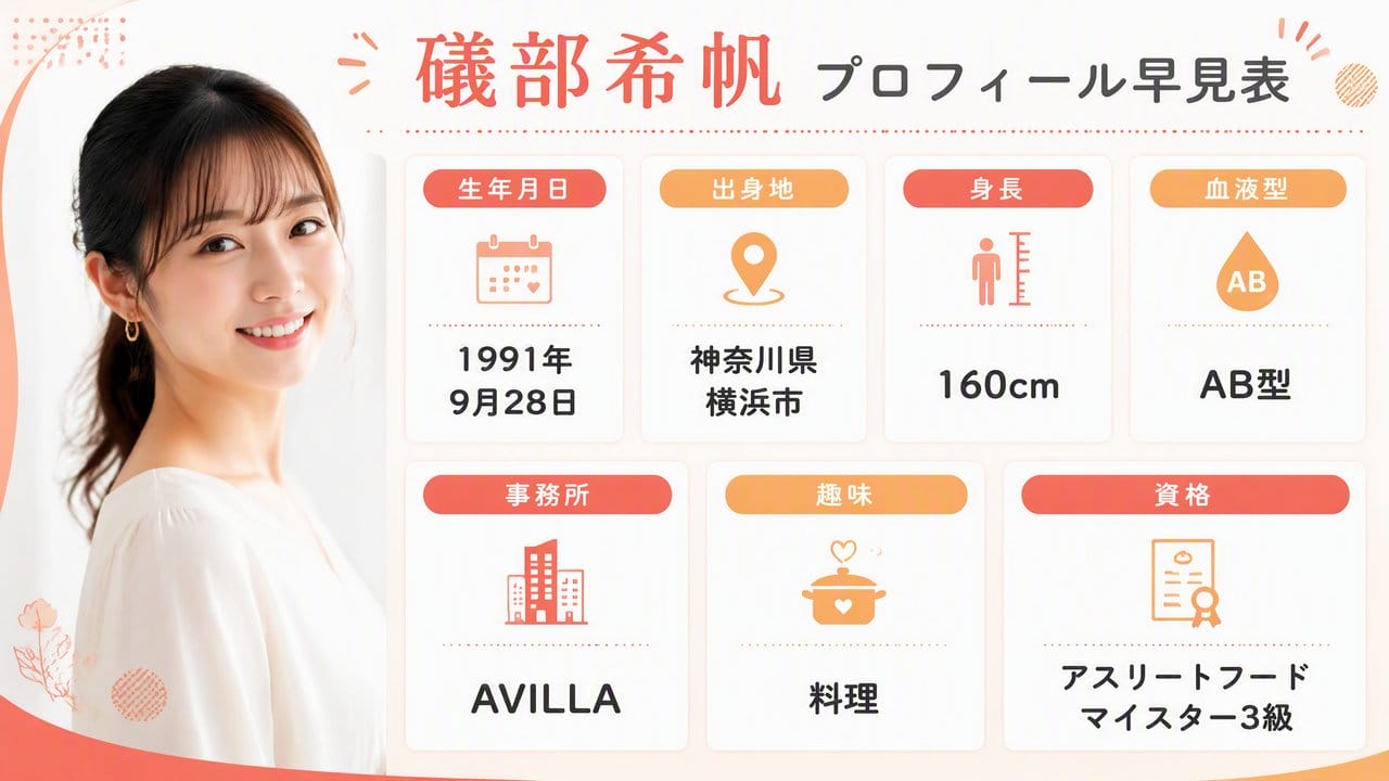 礒部希帆 プロフィールデータ インフォグラフィック