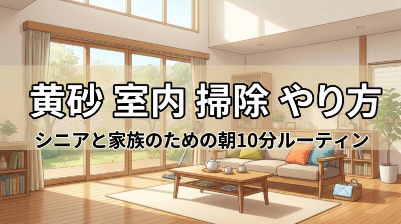 黄砂 室内 掃除 やり方のポイントを解説する家庭向けアイキャッチ画像