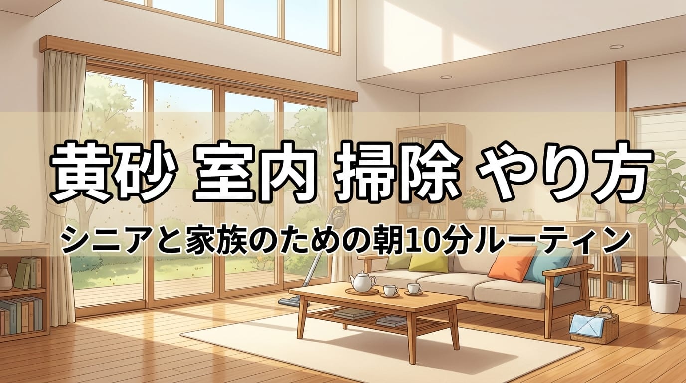 黄砂 室内 掃除 やり方のポイントを解説する家庭向けアイキャッチ画像