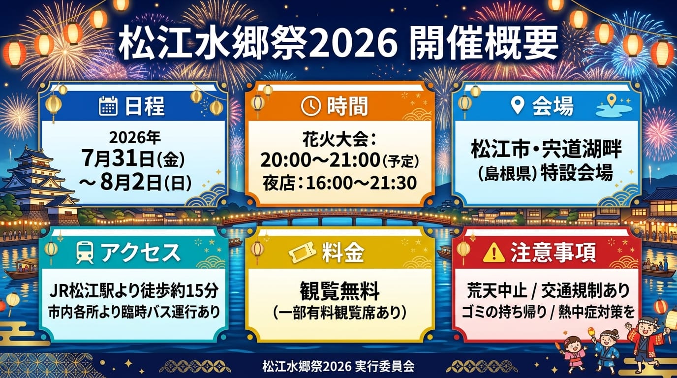 松江水郷祭2026の開催概要インフォグラフィック