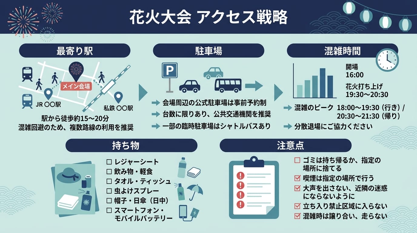 松江水郷祭のアクセス攻略インフォグラフィック