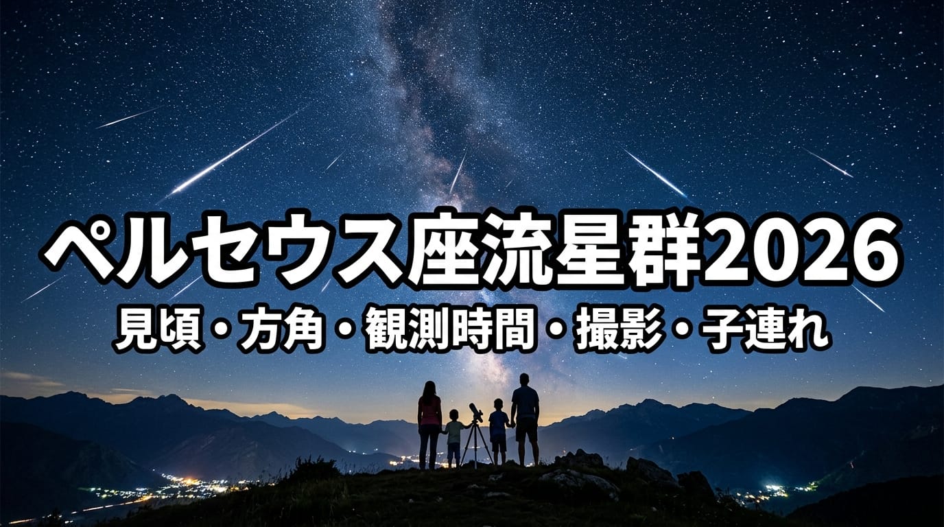 ペルセウス座流星群2026の観測イメージ