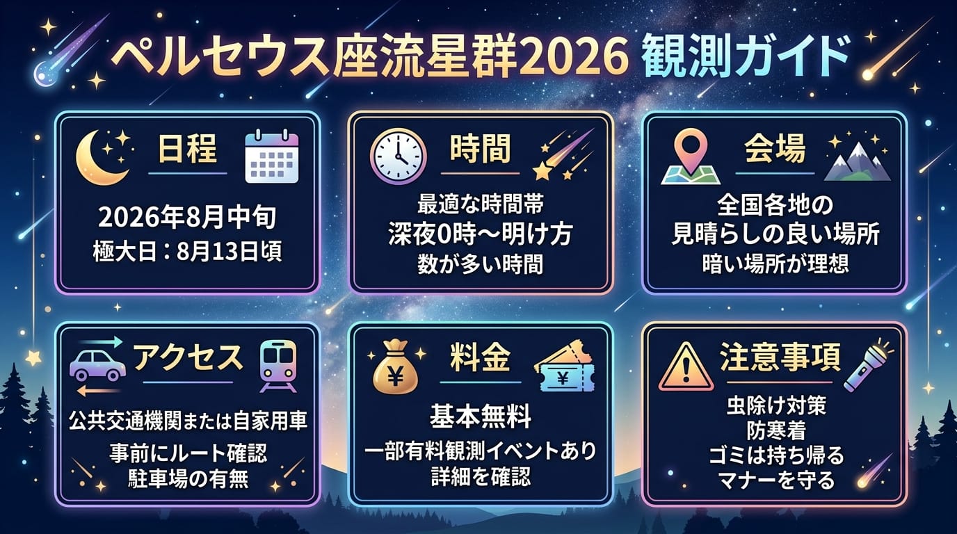 流星群2026の開催概要インフォグラフィック