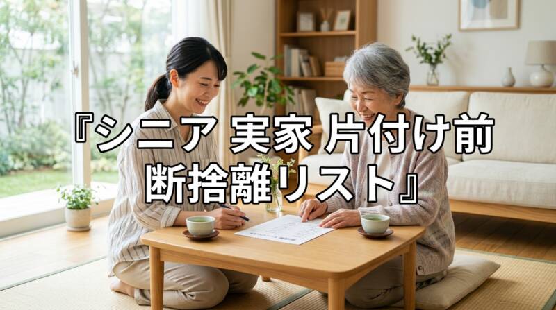 シニア 実家 片付け前 断捨離 リストのポイントをまとめたアイキャッチ画像