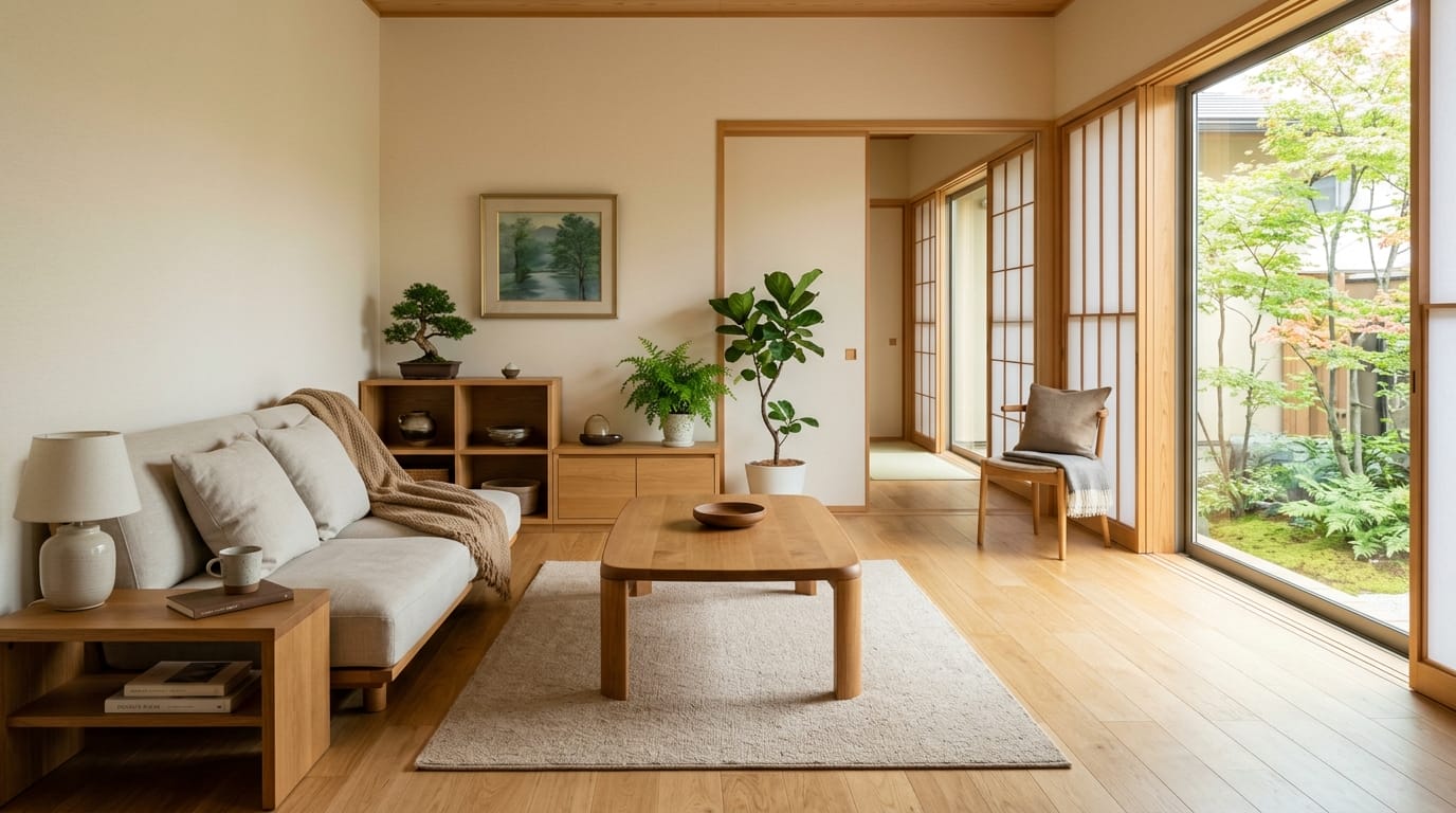 整頓されたシニアのリビングと安全な生活動線のイメージ写真
