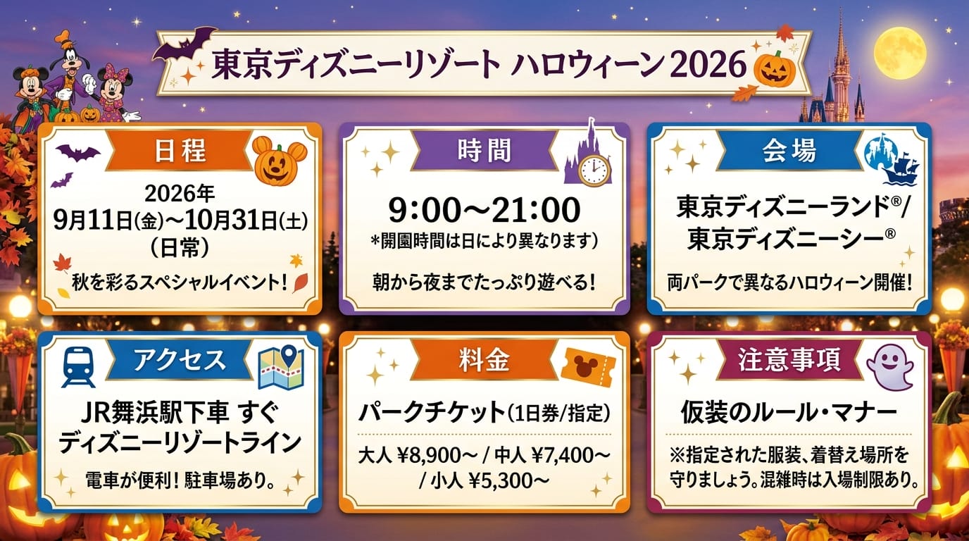 東京ディズニーリゾートの開催概要インフォグラフィック