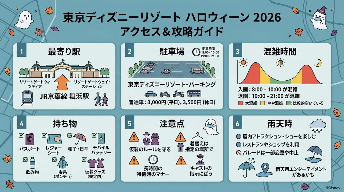 東京ディズニーリゾートのアクセス攻略インフォグラフィック