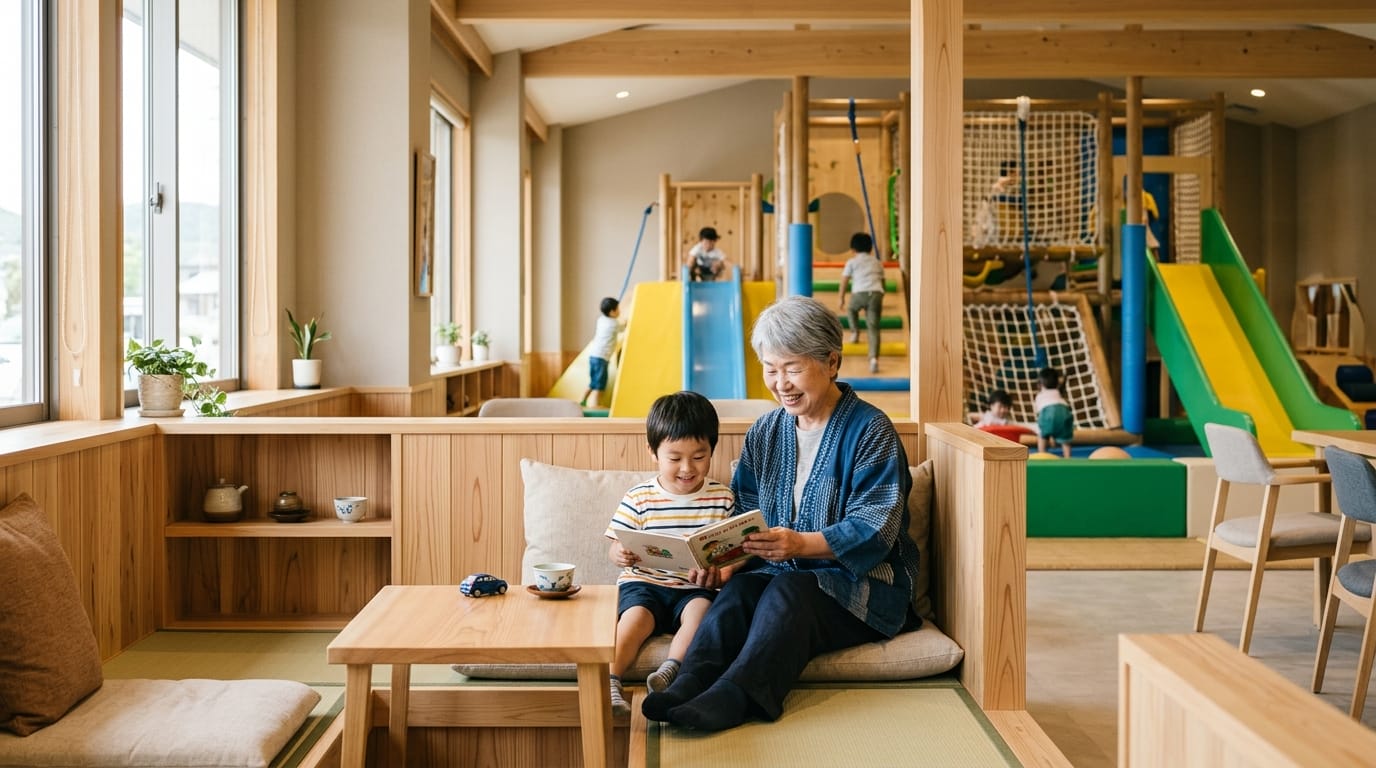 シニアと孫が一緒に楽しむ全国の室内アスレチック穴場イメージ