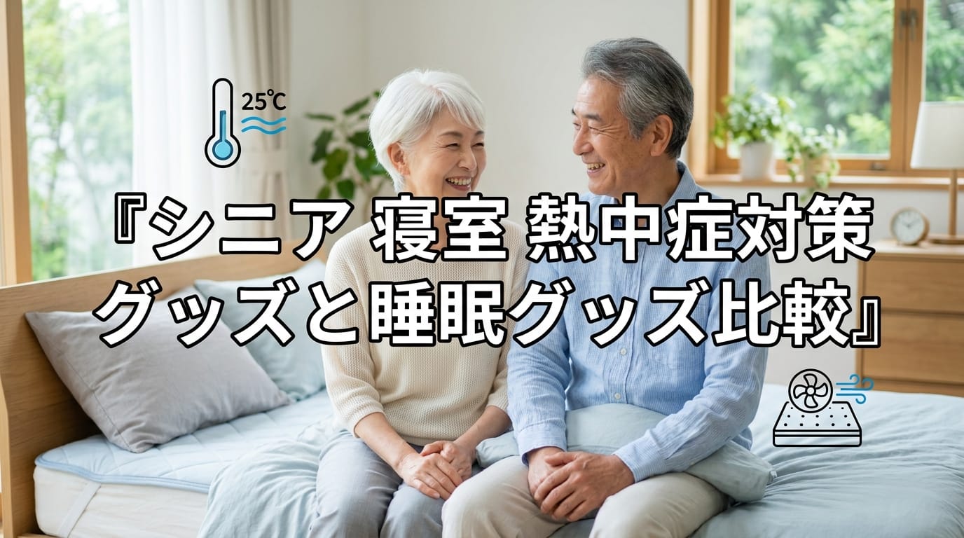 シニア 寝室 熱中症対策 グッズと睡眠グッズ比較を分かりやすくまとめたアイキャッチ画像